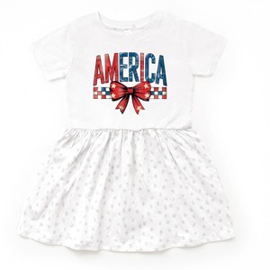 The Juniper Shop Coquette America Checkered Toddler Dress - 5/6T - White Spot - 1 of 4