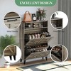 Shoe Cabinet with 2 Flip Drawers for Entryway, Freestanding Shoe Cabinet Organizer with Open Storage, Free Standing Shoe Rack Cabinet Corner - 3 of 4