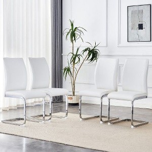 NicBex PU Dining Chairs,Simple Armless Chairs with Metal Legs for Home,Kitchen,Living Room,Restaurant - 1 of 4