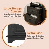 Vipbear 18" Blue Nightstand with Chargers Rustic Wooden High Nightstand with 2 Drawers for Bedroom, Living Room and Closet - 4 of 4
