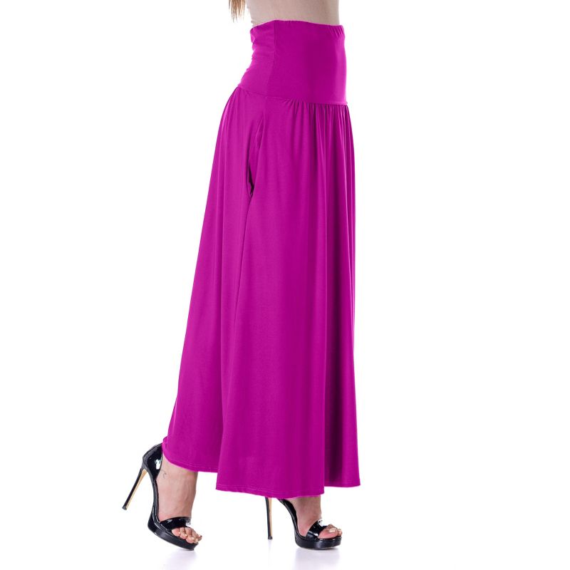 24seven Comfort Apparel Womens Foldover Maxi Skirt With Pockets, 2 of 7
