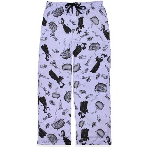 Seven Times Six Hocus Pocus Adult Sanderson Sisters Candle Cauldron Lounge Pajama Pants Purple - 1 of 4