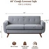 Vipbear 66'' Loveseat Sofa, Mid Century Modern Love Seat Sofas and Comfy Linen Couches for Living Room, Easy Assembly - 2 of 4