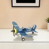 HomeRoots 5" Blue and Yellow Metal Hand Painted Model Airplane - 2 of 4