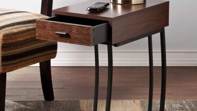 Side Table with USB Brown - Aiden Lane, 2 of 6, play video