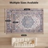 NAYSAYE 8' x 10' Area Rugs for Living Room, Machine Washable Vintage Area Rugs, Low Pile Non Slip Carpet, Lightweight Chenille Print Rug, Blue - 2 of 4