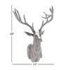 Aluminum Deer Head Wall Decor Silver - Olivia & May: Bohemian Style, Vertical Mount, Indoor Use - 3 of 4