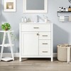 Costway 30" Bathroom Vanity with Sink 2 Drawers 1 Door 1 Flip-out Drawer Solid Wood Legs - 2 of 4