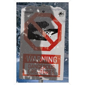 Trends International Jurassic World: Dominion - Warning Sign Logo Framed Wall Poster Prints - 1 of 4