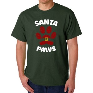 LA Pop Art Santa Paws - Men's Word Art T-Shirt - 1 of 4