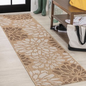 JONATHAN Y Zinnia Modern Floral Textured Weave Indoor/Outdoor Area Rug - 1 of 4