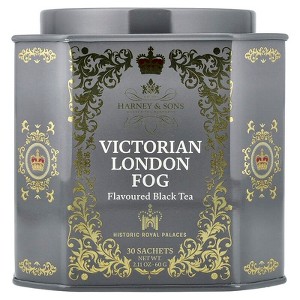 Harney & Sons, Flavored Black Tea, Victorian London Fog, 30 Sachets, 2.11 oz - 1 of 2