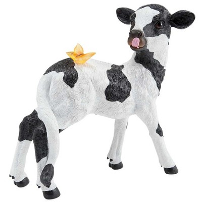 Wind & Weather Calf with Solar Lighted Butterfly Statue