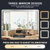 SinCiDo Makeup Vanity Desk with 3 LED Mirror & Charging Station, 48" Fluted Vanity Table with Glass Top & Storage Cabinets for Bedroom, Beige - 4 of 4