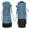 Perphy Women's Round Toe Platform Block Heels Combat Boots - 2 of 4