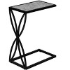 Vynxaria Contemporary C-Shaped Accent Table, Grey Laminate, Black Metal, 10.25" L x 18.25" W x 25.25" H - 4 of 4