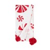 Saro Lifestyle Peppermints Napkin (Set of 4), 20", Red/White - 3 of 4