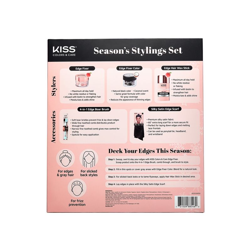 KISS Products Edge Fixer Season&#39;s Hair Stylings Set - 4.49oz/5ct, 4 of 13