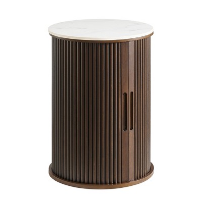 MDF Top Side Table with Metal Base Thick Scratch-Resistant Surface,for Living Room, Bedroom & Patio