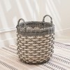 JANSNO 18" Multi-Purpose Handwoven Resin Wicker Storage Basket with Handles for Towels, Toys, and Magazines - 3 of 4