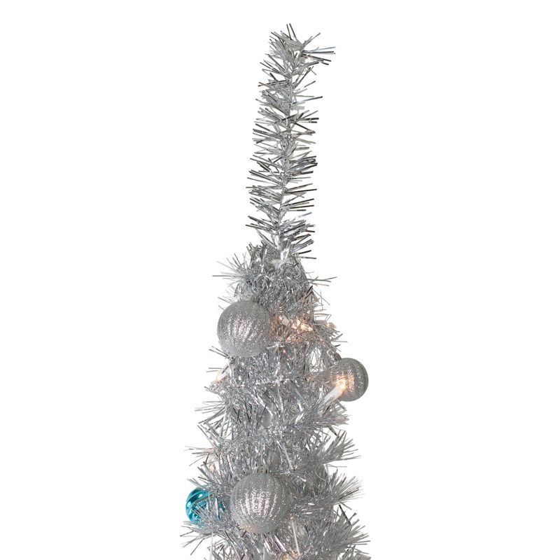 Northlight 6' Pre-Lit Silver and Blue Pre-Decorated Pop-Up Artificial Christmas Tree, 4 of 6