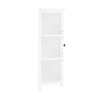 White Wood Bathroom Cabinet with Adjustable Shelving