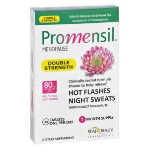 Promensil Menopause Double Strength Relief Hot Flashes Night Sweats - 30 Tablets - 1 of 2