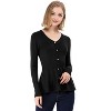 Allegra K Women's Slim Fit V-Neck Long Sleeve Ribbed Pullover Knitted Peplum Sweater - 3 of 4