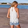 Women's Elegant White Lace Halter Top - Cupshe - 4 of 4