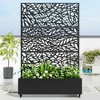72"H Black Metal Planter Box with Trellis Privacy Screen for Café Patio,Garden & Balconies - 3 of 4