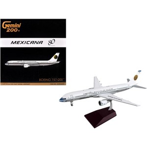 Boeing 757-200 Commercial Aircraft "Mexicana Retro Livery" White with Tail Graphics 1/200 Diecast Model Airplane by GeminiJets - 1 of 4