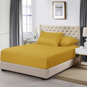 Fitted Sheet Only - Extra Deep Pocket up to 16" No-Pop Off Elastic Bottom Sheets Ultra-Soft Brushed Microfiber - Cotton Passion - 1 of 4