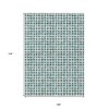 Teal Blue And Ivory Geometric Washable Indoor Outdoor Area Rug - 2 of 4
