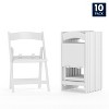 Emma and Oliver 10 Pack Kids White Resin Folding Event Party Chair with Vinyl Padded Seat - 2 of 4