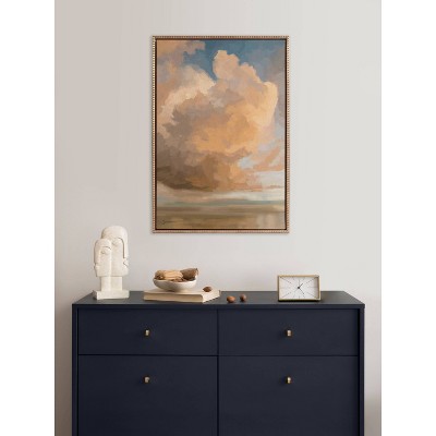 Gold Framed Abstract Cloudy Landscape Canvas Art, 23" x 33"