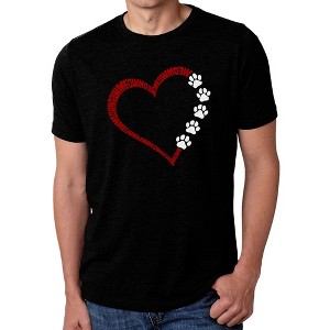 LA Pop Art Meow Heart - Men's Premium Blend Word Art T-Shirt - 1 of 4