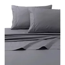 Queen 500 Thread Count Extra Deep Pocket Sateen Fitted Sheet Gray - Tribeca Living