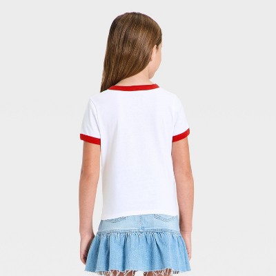 Hello Kitty Girls' Hello Kitty and Friends "Smooth Sailing" Graphic Short Sleeve T-Shirt - Red/White M — фото 3