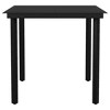 vidaXL Garden Dining Table Black Powder-coated steel, glass Medium Tough - 3 of 4