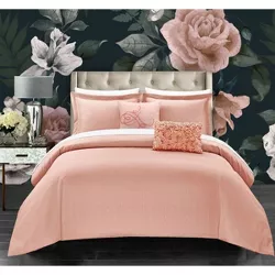 King 9pc Ellie Bed In A Bag Comforter Set Blush - Chic Home Design