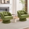 Modern Swivel Barrel Accent Chair, 360 Degree Velvet Upholstered Armchair, with Striped Backrest & Plush Padding, for Living Room, Bedroom - 4 of 4