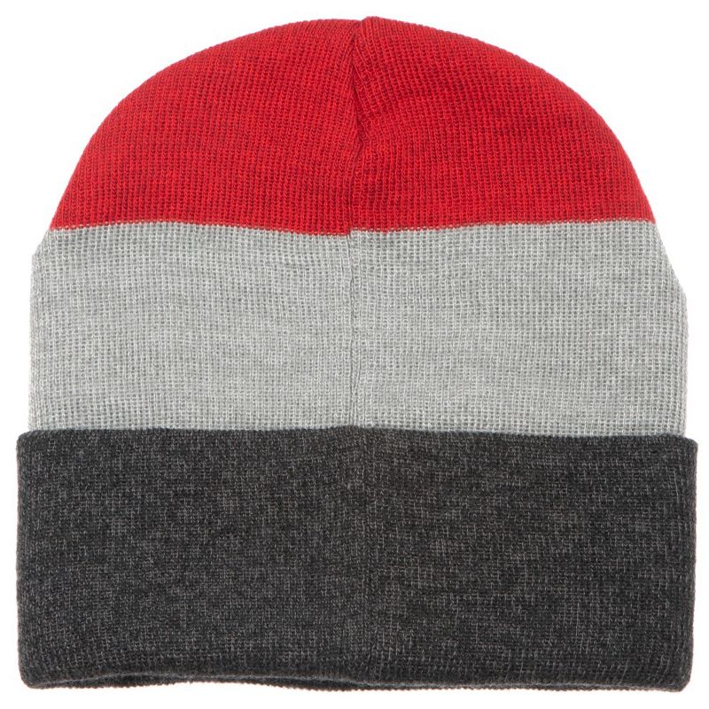 Dungeons and Dragons Game Striped Red Marled Embroidery Logo Knitted Beanie Hat for Winter, 2 of 3