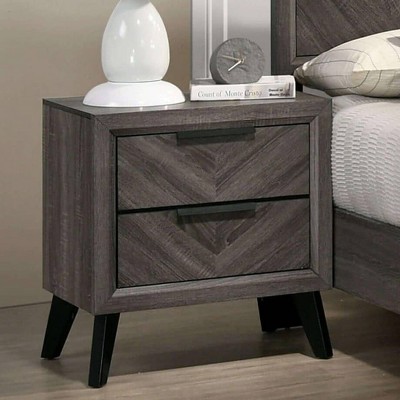 NicBex Nightstand with 2 Drawers,Side Table with Handles and Wood Frame,Modern Bedside Table for Bedroom,Living Room