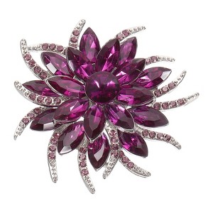 Unique Bargains Women's Rhinestone Flower Brooch Pin - 1 of 4