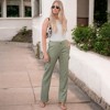 Amaryllis Women's Cargo Pants Drawstring Waist Relaxed Fit Multiple Pockets - 4 of 4