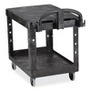Rubbermaid Commercial Flat Shelf Utility Cart, Plastic, 2 Shelves, 500 lb Capacity, 19.19" x 37.88" x 33.33", Black - 4 of 4