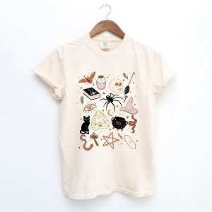Simply Sage Market Women's Halloween Doodles Short Sleeve Garment Dyed Tee - 1 of 4