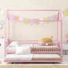 Whisen Elegant Design Metal House Bed with Fence and Trundle - 2 of 4