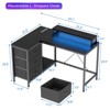 L Shaped Desk with Power Outlets & LED Lights, Computer Desk with Drawers & Shelves, Corner Desk Gaming Desk Home Office Desk - 2 of 4