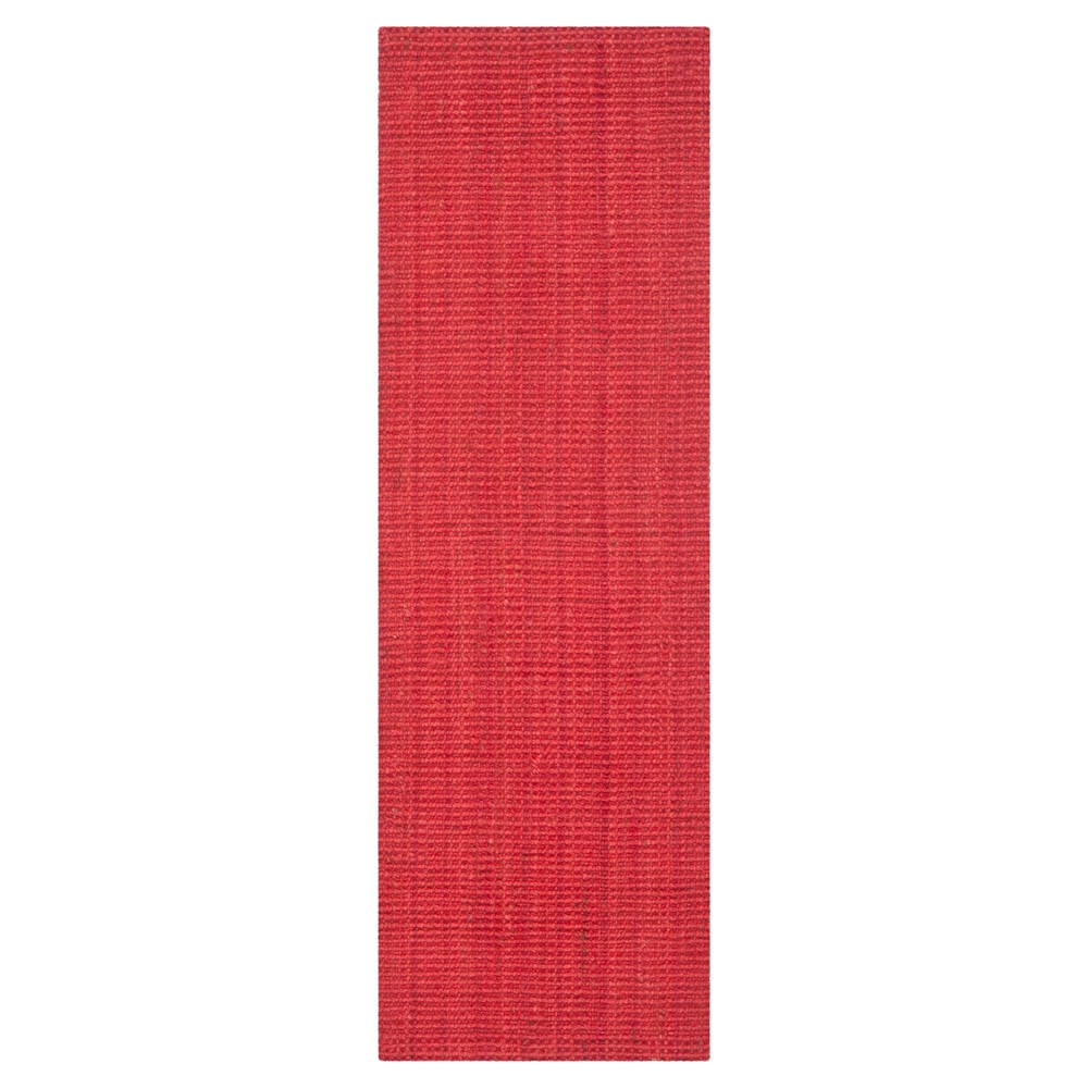Red Solid Woven Runner 2'3inx7'